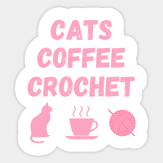 Cat Lady Gift Crochet Gifts Cats Coffee Crochet Yarn Lover Design Sticker by InnerMagic